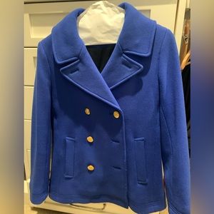J Crew royal blue Pea Coat- so classic and flattering